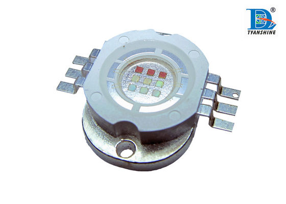 China 15W RGB Multi Color LED Diode , Green 510 - 520nm 400mA with 180° Degree Angle supplier